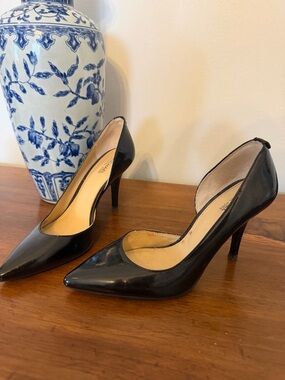 Michael Kors Black Patent Pointed-Toe D'Orsay Pumps